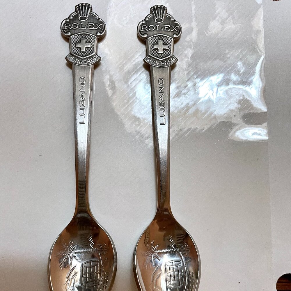 Two Rolex- Bucherer of Switzerland Spoons, Lugano